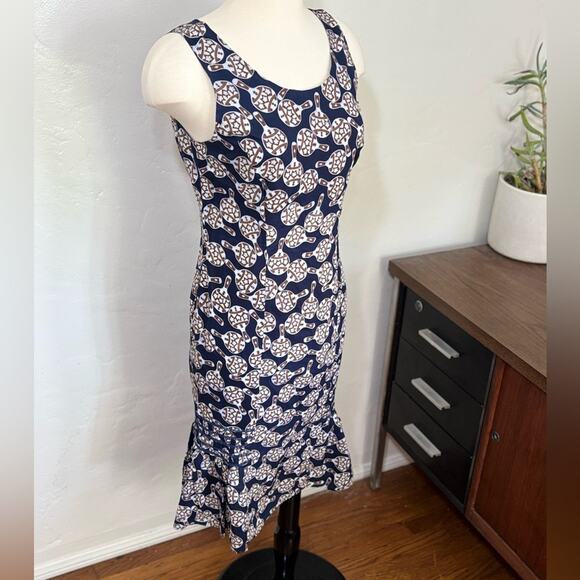 Rare Vintage Arlequin Paris Fitted Navy Dress Maraca Pattern Made in France - Picture 2 of 5